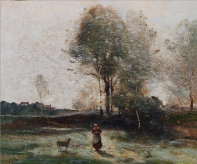 Landscape or, Morning in the Field by Jean Baptiste Camille Corot